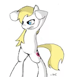 Size: 389x432 | Tagged: safe, artist:mediocre, derpibooru import, oc, oc:aryanne, unofficial characters only, pony, bipedal, blonde, female, flockmod, gritted teeth, heart, nazi, scarecrow, solo, spoopy, standing, swastika