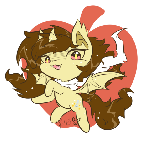 Size: 894x894 | Tagged: artist:piichu-pi, derpibooru import, fruit bat, oc, oc:eclair, safe, solo, species swap, unofficial characters only