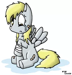 Size: 577x601 | Tagged: safe, artist:procaballus, derpibooru import, derpy hooves, pegasus, pony, female, injured, mare, solo