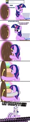 Size: 1050x4200 | Tagged: safe, artist:navitaserussirus, derpibooru import, trixie, twilight sparkle, twilight velvet, pony, unicorn, asktwixiegenies, ask, battleship, comic, eyes closed, female, frown, glare, glomp, happy, horn ring, hug, lesbian, mare, open mouth, ponies riding ponies, pouting, screaming, shipping, smiling, tongue out, tumblr, twixie, wide eyes