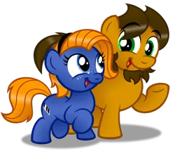 Size: 1024x908 | Tagged: artist:aleximusprime, buddies, chubby, cute, derpibooru import, friends, group, intheallspark, oc, oc:alex the chubby pony, oc:kate, ponysona, safe, simple background, talking, transparent background, unofficial characters only, walking