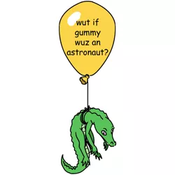 Size: 600x600 | Tagged: artist:foudubulbe, astronaut, balloon, exploitable meme, gummy, meme, safe, spoiler:gummy, wut if gummy wuz a meme