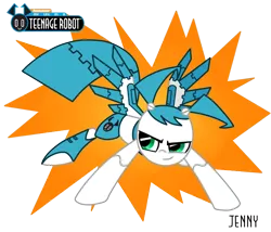 Size: 700x600 | Tagged: artist:mangaka-girl, derpibooru import, jenny wakeman, my life as a teenage robot, ponified, robot, safe, simple background, transparent background