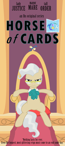 Size: 1024x2286 | Tagged: artist:cxfantasy, derpibooru import, horse of cards, house of cards, lady justice, mayor mare, safe, solo, swift justice, tall order