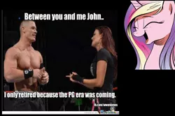 Size: 1274x845 | Tagged: safe, derpibooru import, princess cadance, alicorn, pony, cadance laughs at your misery, exploitable meme, eyes closed, john cena, lita, lol, meme, memecenter, obligatory pony, open mouth, pg era, smiling, text, wwe