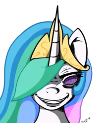 Size: 1200x1400 | Tagged: safe, artist:novaspark, derpibooru import, princess celestia, alicorn, pony, bust, evil grin, female, grin, mare, naruto, portrait, rinnegan, simple background, smiling, solo, transparent background, uchiha madara