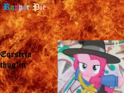 Size: 1600x1200 | Tagged: cd cover, derpibooru import, fire, pinkie pie, rapper pie, safe, text