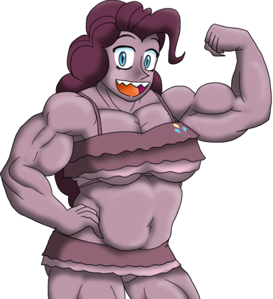 Size: 861x945 | Tagged: artist:advanceddefense, derpibooru import, flexing, human, humanized, musclegut, muscles, overdeveloped muscles, pinkie pie, pinkie pump, puce turnover, safe, solo