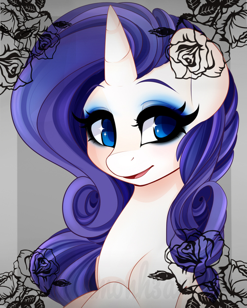 Size: 1000x1245 | Tagged: safe, artist:cinnamonh3artz, derpibooru import, rarity, beautiful, solo