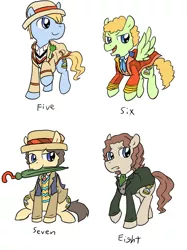 Size: 1195x1600 | Tagged: artist:blueskirby, derpibooru import, doctor who, eighth doctor, fifth doctor, ponified, safe, seventh doctor, sixth doctor