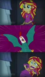 Size: 764x1312 | Tagged: safe, derpibooru import, sunset shimmer, cockatrice, equestria girls, exploitable meme, meme, sunset screamer