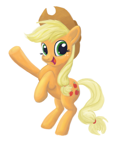 Size: 1112x1342 | Tagged: applejack, artist:tranquilmind, happy, rearing, safe, simple background, solo, transparent background