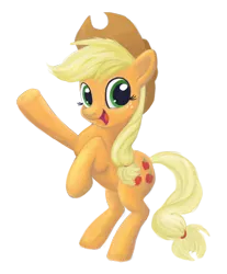Size: 1112x1342 | Tagged: applejack, artist:tranquilmind, happy, rearing, safe, simple background, solo, transparent background