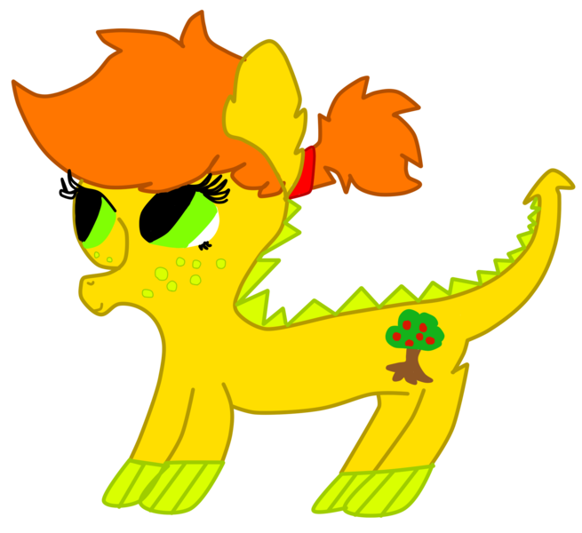 Size: 1960x1795 | Tagged: artist:roseyicywolf, derpibooru import, dracony, hybrid, interspecies offspring, oc, offspring, parent:applejack, parents:applespike, parent:spike, safe, solo, unofficial characters only