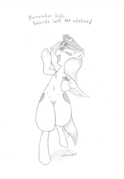 Size: 9324x13392 | Tagged: safe, artist:submaximal, derpibooru import, oc, oc:aryanne, unofficial characters only, pony, absurd resolution, advice, bipedal, black and white, chest fluff, grayscale, inside joke, monochrome, nazi, pencil drawing, solo, team captain, thigh gap, thighs, traditional art, wink