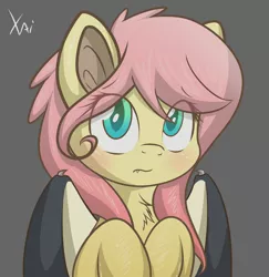 Size: 2528x2600 | Tagged: safe, artist:fluffyxai, derpibooru import, fluttershy, bat pony, pony, askbattyshy, cute, female, flutterbat, mare, shyabetes, solo