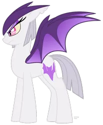 Size: 704x851 | Tagged: safe, artist:faith-wolff, derpibooru import, ponified, bat pony, kaiju pony, pony, fanfic:the bridge, colored wings, female, gamera, hyper gyaos, mare, monster mare, simple background, slit pupils, solo, transparent background
