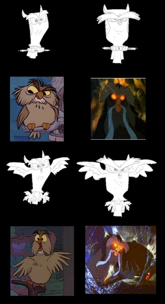 Size: 776x1423 | Tagged: archimedes, barely pony related, behind the scenes, bird, derpibooru import, don bluth, owl, owlowiscious, safe, the great owl, the secret of nimh, the sword in the stone