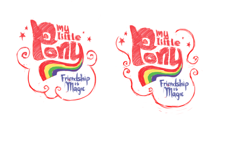 Size: 1000x603 | Tagged: artist:robinmitchell, concept art, derpibooru import, edit, logo, logo edit, my little pony, my little pony logo, no pony, prototype, rainbow, safe, simple background, what could have been, white background