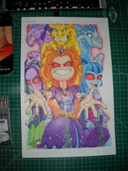 Size: 2736x3648 | Tagged: safe, artist:capfan1994, derpibooru import, adagio dazzle, aria blaze, sonata dusk, hippocampus, merpony, siren, equestria girls, rainbow rocks, drawing, the dazzlings, traditional art, true form