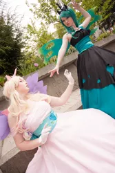 Size: 2336x3504 | Tagged: artist:eli-cosplay, artist:princessofteacosplay, cosplay, derpibooru import, human, irl, irl human, photo, princess cadance, queen chrysalis, safe