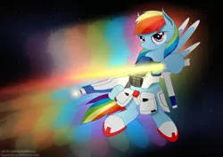 Size: 1754x1240 | Tagged: artist:boyindahaus, crossover, derpibooru import, gundam, gundam f91, rainbow dash, safe, space