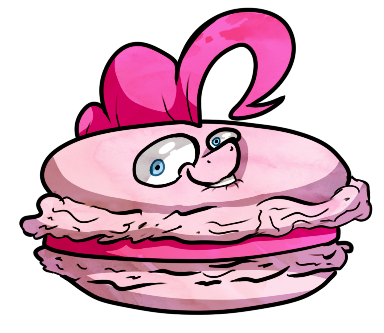 Size: 384x333 | Tagged: artist:vampdoq, derpibooru import, macaron, pinkie pie, safe, solo, wat