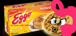 Size: 469x221 | Tagged: artist needed, safe, derpibooru import, pinkie pie, eggo, waffle, waffle pony, waiffle, wat