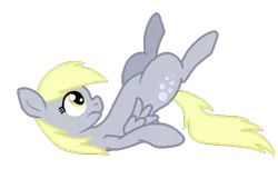 Size: 737x448 | Tagged: safe, artist:nukeleer, derpibooru import, derpy hooves, pegasus, pony, female, mare, on back, simple background, solo, transparent background, vector