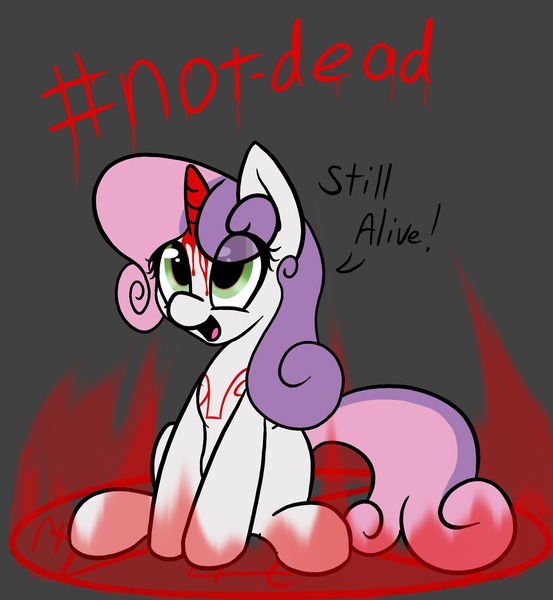 Size: 1280x1388 | Tagged: artist:xenithion, blood mage sweetie belle, derpibooru import, semi-grimdark, solo, sweetie belle