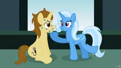 Size: 3840x2160 | Tagged: safe, artist:flashlighthouse, derpibooru import, trixie, oc, pony, unicorn, canon x oc, female, great and powerful kisses, kiss mark, lipstick, male, mare, shipping, straight