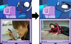 Size: 1255x769 | Tagged: banana, derpibooru import, exploitable meme, kaito kumon, kamen rider, kamen rider baron, kamen rider gaim, lockseed, meme, obligatory pony, princess luna, safe, tv meme