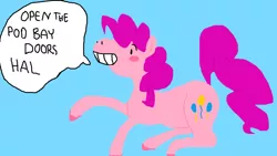 Size: 1024x576 | Tagged: 2001: a space odyssey, artist:gabbish, derpibooru import, movie quote, pinkie pie, safe, solo