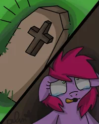 Size: 539x675 | Tagged: semi-grimdark, artist:woogiegirl, derpibooru import, oc, unofficial characters only, pony, buried alive, crying, female, imminent asphyxiation, imminent death, mare, solo