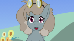 Size: 450x252 | Tagged: safe, derpibooru import, dust devil, pegasus, pony, animated, background pony, cute, dust, dusty, goggles