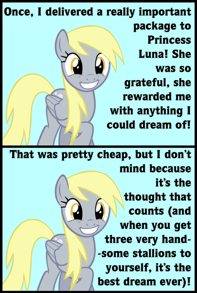 Size: 600x892 | Tagged: suggestive, derpibooru import, derpy hooves, pegasus, pony, doubly delighted derpy meme, exploitable meme, female, mare, meme