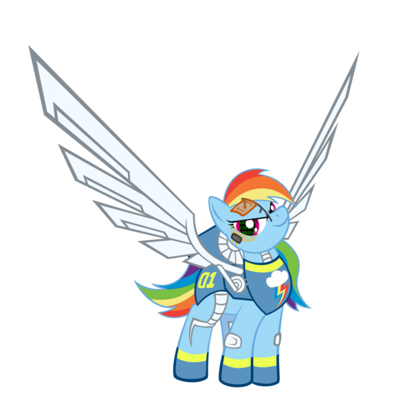 Size: 982x1006 | Tagged: artificial wings, artist:raidho36, augmented, cyborg, derpibooru import, mechanical wing, rainbow dash, safe, solo, wings