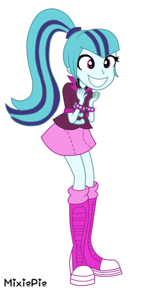 Size: 3000x6032 | Tagged: safe, artist:mixiepie, derpibooru import, sonata dusk, equestria girls, rainbow rocks, clothes, cute, female, gem, happy, multicolored hair, ponytail, shoes, simple background, siren gem, skirt, smiling, sneakers, solo, sonatabetes, spiked wristband, transparent background, vector, wristband