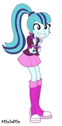 Size: 3000x6032 | Tagged: safe, artist:mixiepie, derpibooru import, sonata dusk, equestria girls, rainbow rocks, clothes, cute, female, gem, happy, multicolored hair, ponytail, shoes, simple background, siren gem, skirt, smiling, sneakers, solo, sonatabetes, spiked wristband, transparent background, vector, wristband