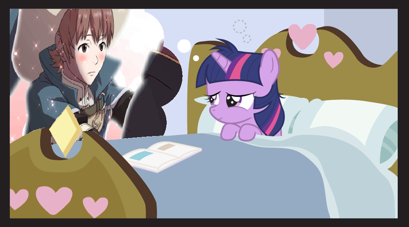 Size: 1050x584 | Tagged: bed, derpibooru import, filly, filly twilight sparkle, fire emblem, fire emblem: awakening, meme, ricken, safe, twilight sparkle