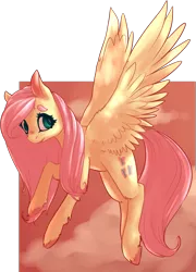 Size: 1401x1942 | Tagged: artist:marshmellowcannibal, derpibooru import, fluttershy, safe, solo, spread wings, unshorn fetlocks