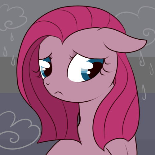 Size: 500x500 | Tagged: artist:lulubell, bust, derpibooru import, pinkamena diane pie, pinkie pie, sad, safe, solo