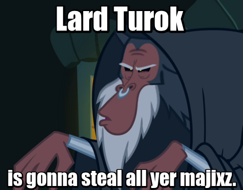 Size: 485x378 | Tagged: image macro, lard turok, lord tirek, meme, safe, shrunken face, solo, woll smoth