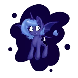 Size: 1000x1000 | Tagged: safe, artist:breadcipher, derpibooru import, princess luna, bat pony, pony, lunadoodle, blushing, cute, fangs, filly, lunabat, race swap, s1 luna, simple background, solo, spread wings, transparent background, woona