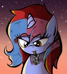 Size: 1000x1098 | Tagged: safe, artist:labba94, derpibooru import, oc, oc:starlight dazzle, unofficial characters only, pony, unicorn, macro, micro, mouth, stars