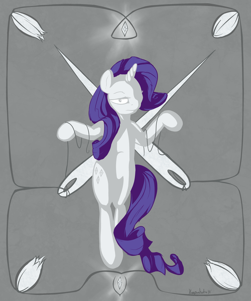 Size: 2500x3000 | Tagged: safe, artist:keeponhatin, derpibooru import, rarity, pony, bipedal, needle, solo, thread