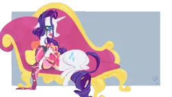 Size: 1886x1067 | Tagged: artist:cruddydoodles, crying, derpibooru import, fainting couch, marshmelodrama, rarity, running makeup, safe, sitting, snot, solo