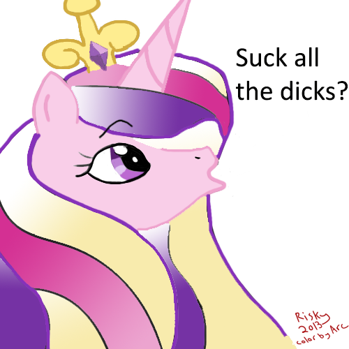 Size: 500x500 | Tagged: artist:riskypony, derpibooru import, princess cadance, questionable, vulgar, x all the y