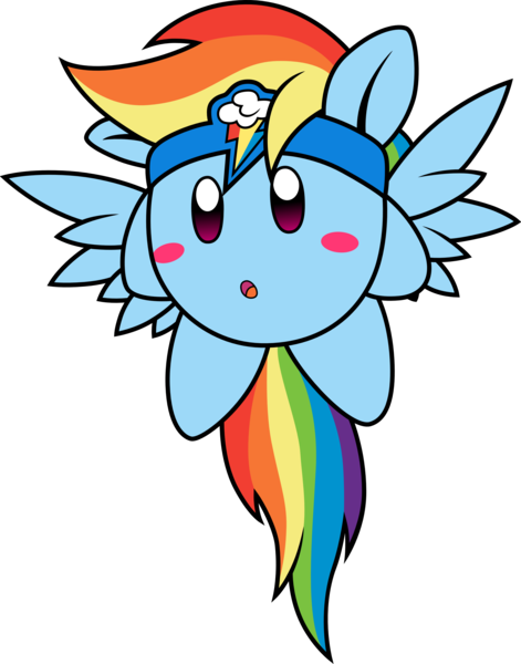 Size: 3000x3821 | Tagged: artist:dfectivedvice, artist:scourge707, crossover, derpibooru import, kirby, kirby (character), kirby dash, kirbyfied, rainbow dash, safe, simple background, solo, transparent background, vector