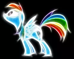 Size: 750x600 | Tagged: artist needed, source needed, safe, derpibooru import, rainbow dash, pegasus, pony, artifact, black background, female, fractalius, mare, simple background, solo